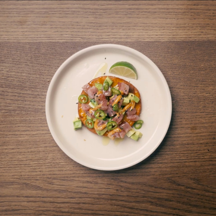 Spicy Tuna Tostadas (Tostada de Atún)