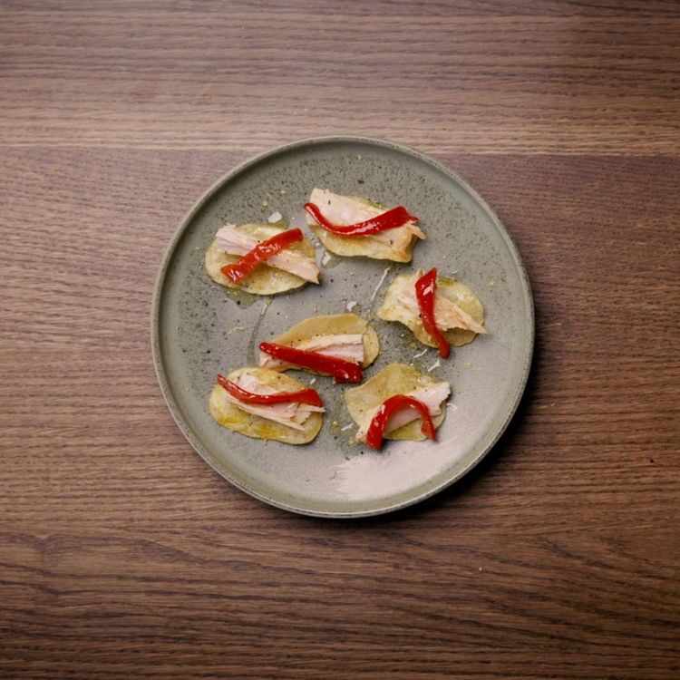 Tapas-Style Potato Chips with Ventresca and Piquillo Peppers